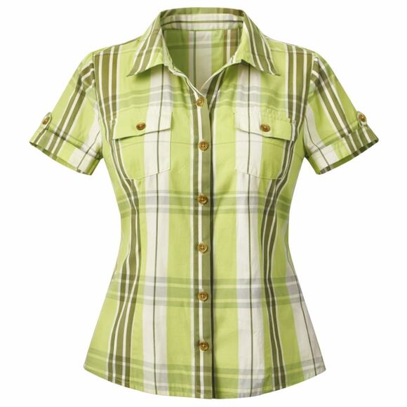 Jaclyn Smith Tops - Vintage Jaclyn Smith Button Up Shirt M Green Plaid Short Sleeves Casual Prep 90s